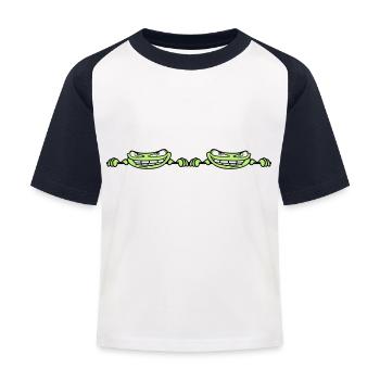 2 amis duo couple équipe cacher le texte du cadre - T-shirt baseball Enfant - blanc/marine - Devant