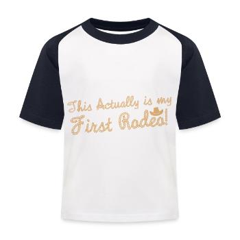 C’est en fait mon premier rodéo - T-shirt baseball Enfant - blanc/marine - Devant