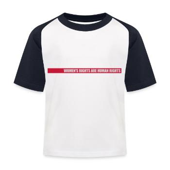 womens rights feminist quote - Kids' Baseball T-Shirt - white/navy - Front