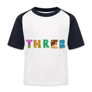 Third Birthday Boy - Kids' Baseball T-Shirt - white/navy - Front