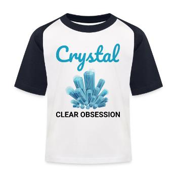 Crystal Collecting Rock Hunting Mineral Collector - Kids' Baseball T-Shirt - white/navy - Front