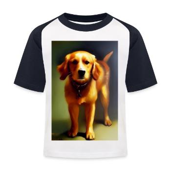 Photo de chien - T-shirt baseball Enfant - blanc/marine - Devant