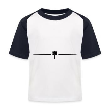 Wegweiser Linie - Kinder Baseball T-Shirt - Weiß/Navy - Vorne