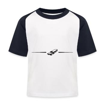 Auspuff Tuning Linie - Kinder Baseball T-Shirt - Weiß/Navy - Vorne