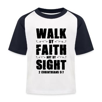 bibel vertrauen - Kinder Baseball T-Shirt - Weiß/Navy - Vorne