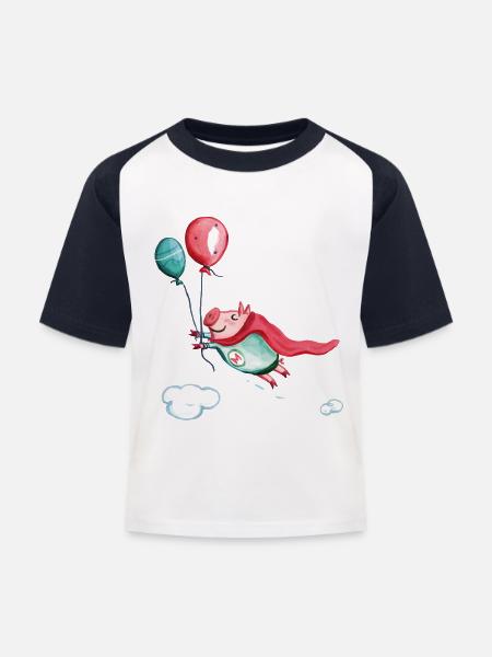 Super, mega Metti - Kinder Baseball T-Shirt - Weiß/Navy