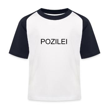 Polizei - Kinder Baseball T-Shirt - Weiß/Navy - Vorne