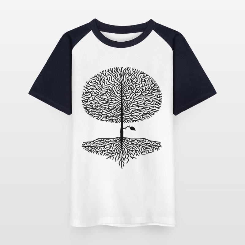 Deciduous Tree Crown Branches Forest Oaks Beech Nature Climate Kids' Baseball T-Shirt