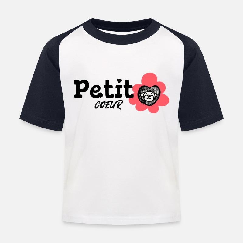Petit cœur. Bébé - T-shirt baseball Enfant - blanc/marine