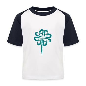 Cloverleaf Symbol Celtic Symbols - Kids' Baseball T-Shirt - white/navy - Front