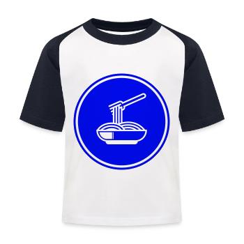 Spaghetti symbol - Kids' Baseball T-Shirt - white/navy - Front
