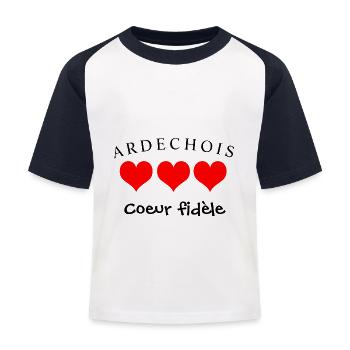Ardèchois coeur fidèle - T-shirt baseball Enfant - blanc/marine - Devant