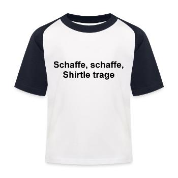 Schaffe, schaffe - Kinder Baseball T-Shirt - Weiß/Navy - Vorne
