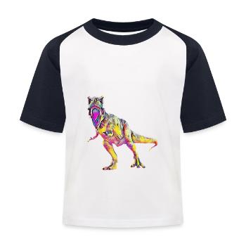 Tyrannosaurus Rex - T-shirt baseball Enfant - blanc/marine - Devant