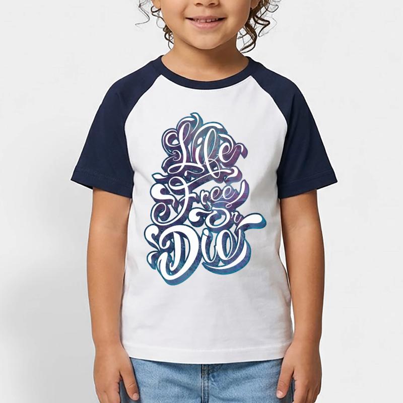 frei leben oder sterben Kinder Baseball T-Shirt