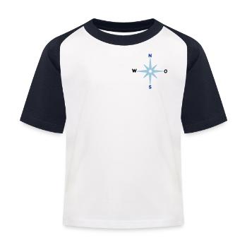 Compass Cardinal Directions Star Compass Maritime - Kids' Baseball T-Shirt - white/navy - Front