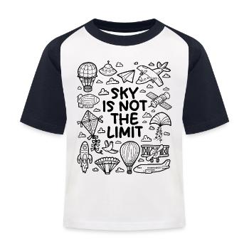 Der Himmel ist nicht das Limit - Kinder Baseball T-Shirt - Weiß/Navy - Vorne