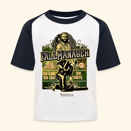 Holzfäller Sprüche T-Shirt-Design Fällmanager - Kinder Baseball T-Shirt