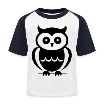Steinkauz - Kinder Baseball T-Shirt - Weiß/Navy - Vorne
