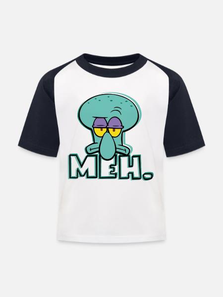 SpongeBob Schwammkopf Thaddäus Q. Tentakel - Kinder Baseball T-Shirt - Weiß/Navy