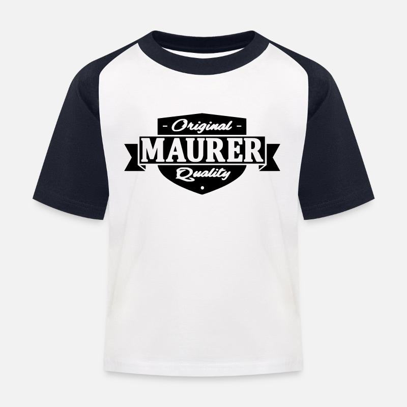 maurer - Kinder Baseball T-Shirt - Weiß/Navy