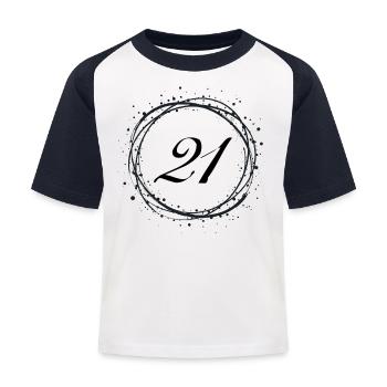 21 - Kids' Baseball T-Shirt - white/navy - Front