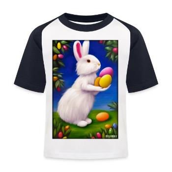 Rabbit Easter Easter Pet Easter Holiday - Kids' Baseball T-Shirt - white/navy - Front