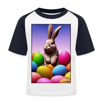 Rabbit Easter Easter Pet Easter Holiday - Kids' Baseball T-Shirt - white/navy - Front