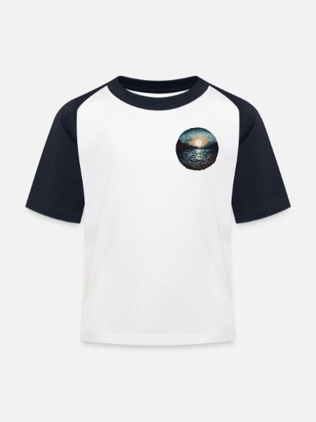 nostalgia asia - Kinder Baseball T-Shirt - Weiß/Navy