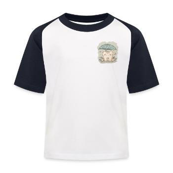 Tooth with Screen - Kids' Baseball T-Shirt - white/navy - Front
