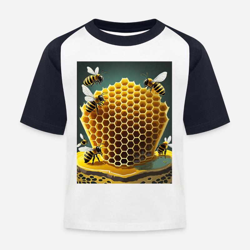 Ich bin ein cooler stolzer Imker-Logo-Designer - Kinder Baseball T-Shirt - Weiß/Navy