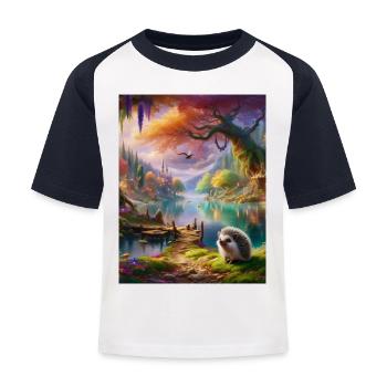 WaldLaune - Kinder Baseball T-Shirt - Weiß/Navy - Vorne