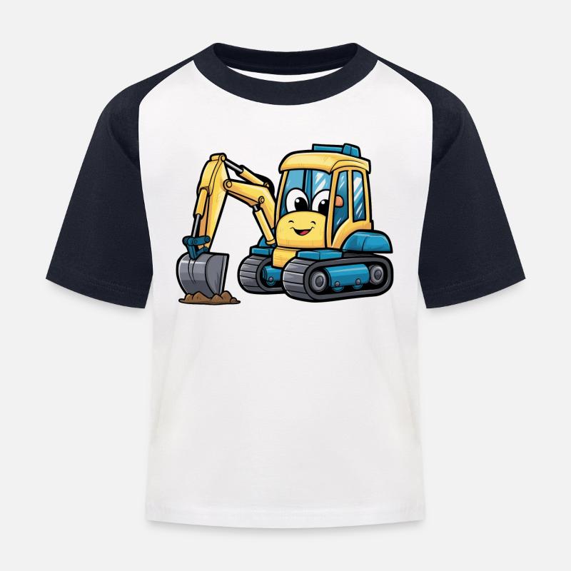 Les pelles pour enfants - les petits constructeurs - T-shirt baseball Enfant - blanc/marine