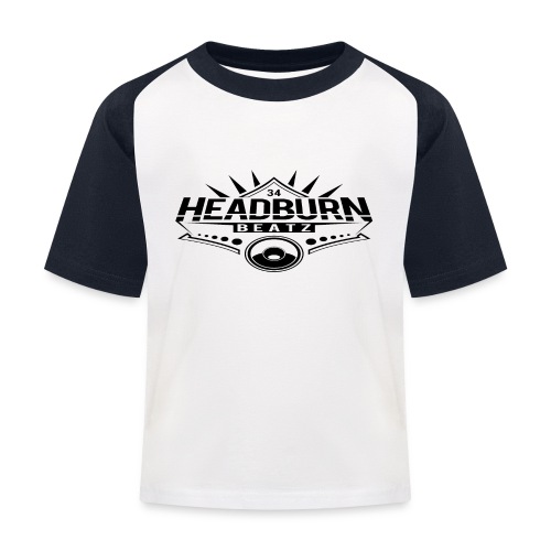 HeadburN - Logo Schwarz - Kinder Baseball T-Shirt