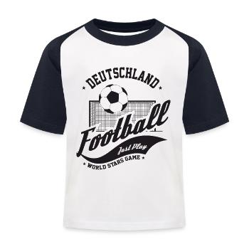 Fußball DEUTCHLAND Fans - Fußballfans - Kinder Baseball T-Shirt - Weiß/Navy - Vorne