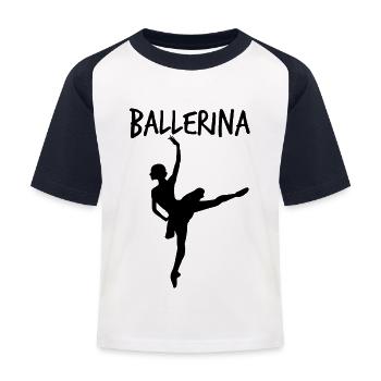 Danseuse ballerine - T-shirt baseball Enfant - blanc/marine - Devant