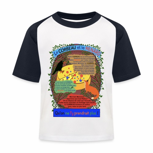 Le Corbeau et le Renard (Jean de la Fontaine) - Kinder Baseball T-Shirt