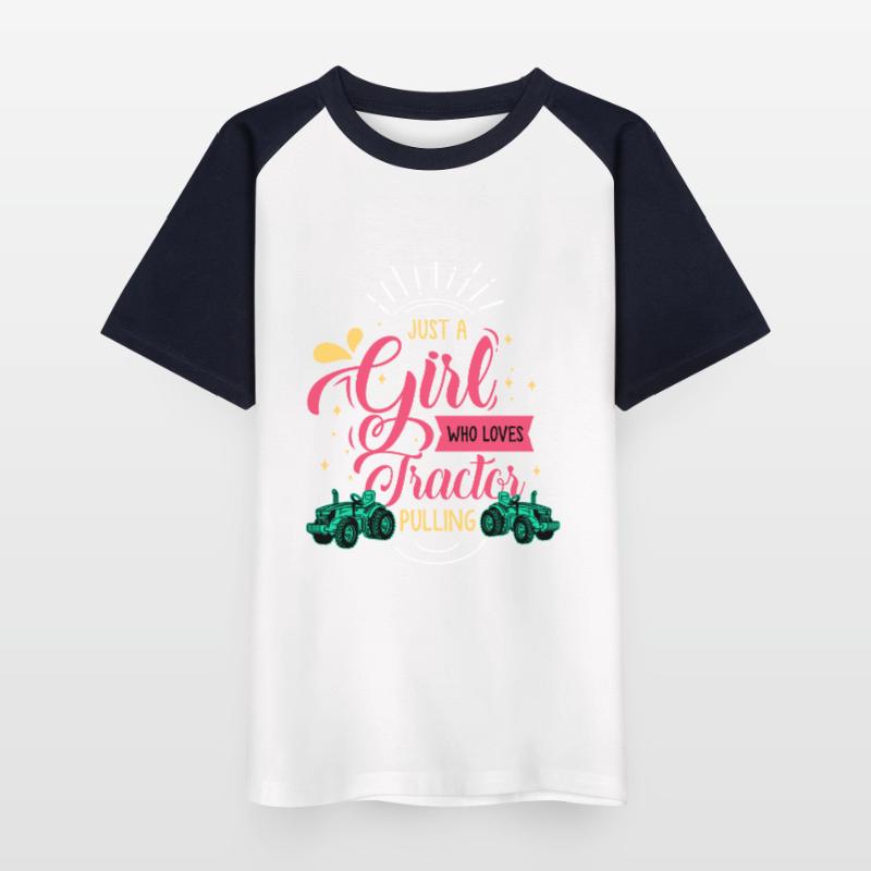 tractor pulling, tractor pulling pulling, drag, T-shirt baseball Enfant