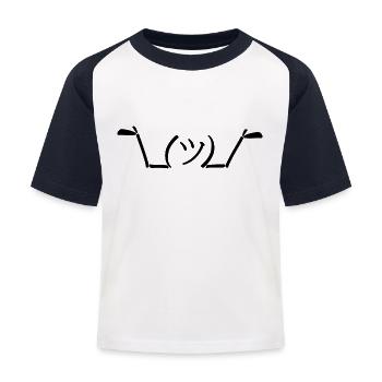 Haussements d’épaules Mèmes - T-shirt baseball Enfant - blanc/marine - Devant