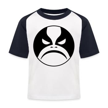 Black Metal Icon - Kids' Baseball T-Shirt - white/navy - Front