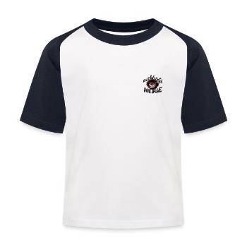 Die wilden Kerle Logo klein - Kinder Baseball T-Shirt - Weiß/Navy - Vorne