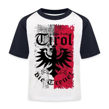 Tirol - Maglietta da baseball per bambini - bianco/navy - Fronte