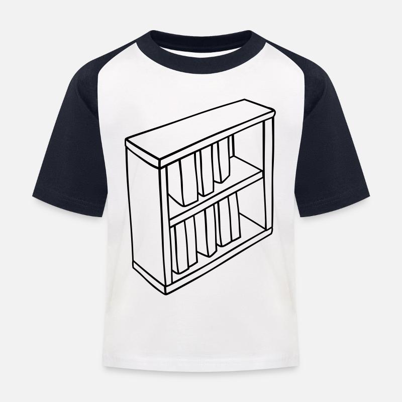 Conception clipart de bibliothèque - T-shirt baseball Enfant - blanc/marine