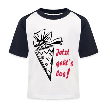 Kinder Schulanfänger 1 Klasse Schulbeginn - Kinder Baseball T-Shirt - Weiß/Navy - Vorne