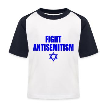 fight antisemitism - T-shirt baseball Enfant - blanc/marine - Devant