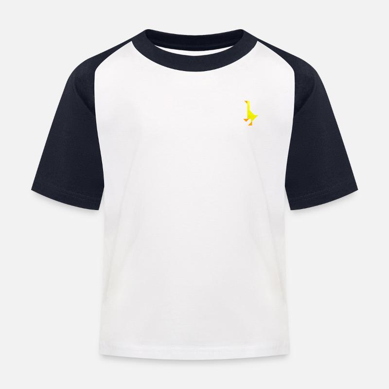 Gans - Tangram - Kinder Baseball T-Shirt - Weiß/Navy