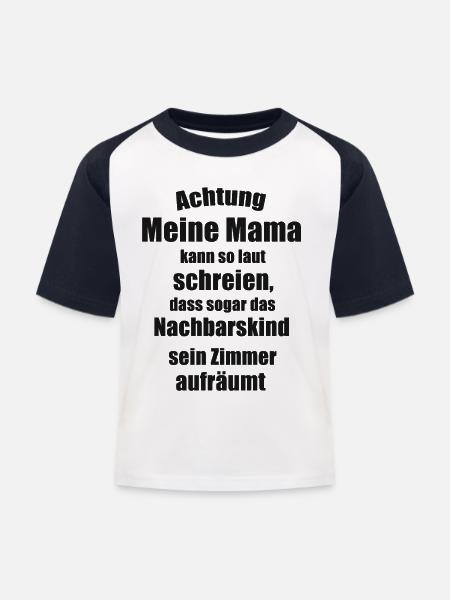 Mama Spruch - Kinder Baseball T-Shirt - Weiß/Navy