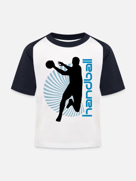 Spirale Handballer - Kinder Baseball T-Shirt - Weiß/Navy