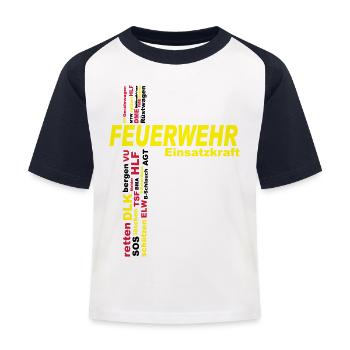 Feuerwehr Einsatzkraft - Kinder Baseball T-Shirt - Weiß/Navy - Vorne