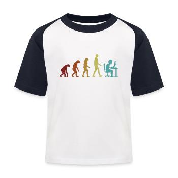 Programmer Evolution Softwareingenieur Coder - Kinder Baseball T-Shirt - Weiß/Navy - Vorne